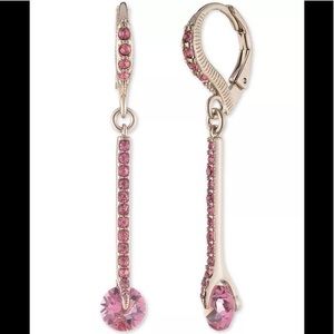 Givenchy Rose Gold and Silk Crystal Linear Earring